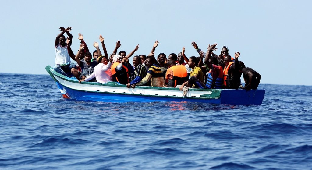 Migrants leaving.